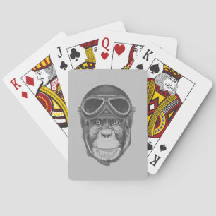Vintage Helmet Chimpanzee Playing Cards