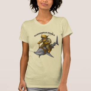 Vintage Helmet Diver Riding a Hammerhead Shark URM T-Shirt