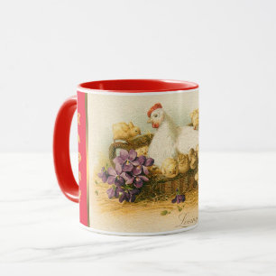 Vintage Hen And Chickens Easter Mug