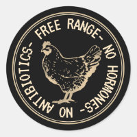Vintage Hen Free Range No Hormones Emblem