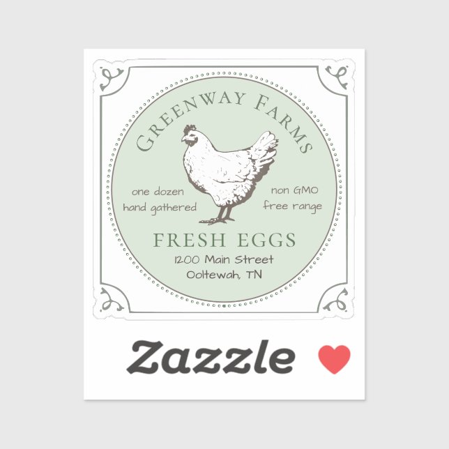 Vintage Hen Green Egg Carton Square Chicken  (Sheet)