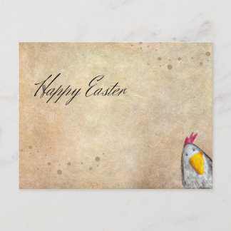 Vintage Hen Happy Easter Postcard