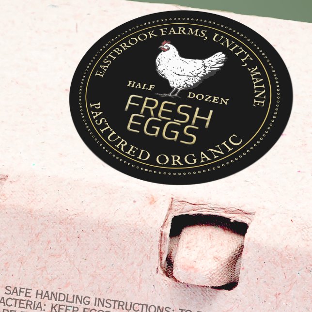 VINTAGE HEN OEUFS PASTUÉS ÉTIQUETTE Noir (Créateur téléchargé)