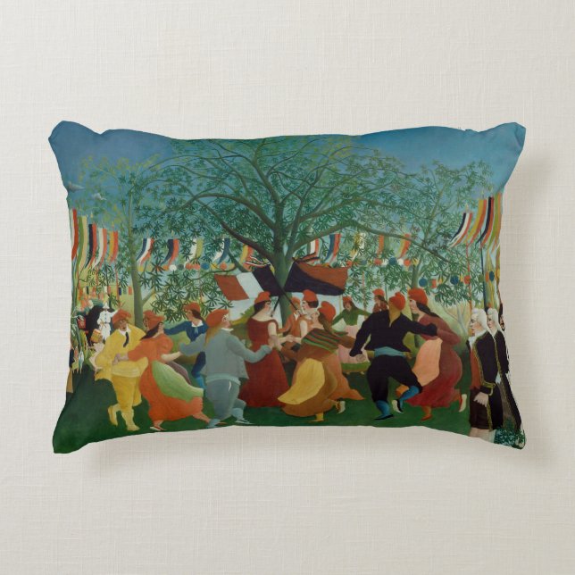 Vintage Henri Rousseau Centennial of Independence Accent Pillow (Front)