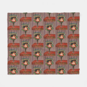 Vintage Henri Rousseau French Floral Cottagecor Fleece Blanket