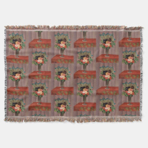 Vintage Henri Rousseau French Floral Cottagecor Throw Blanket