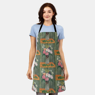 Vintage Henri Rousseau Pink Floral Still Life Apron