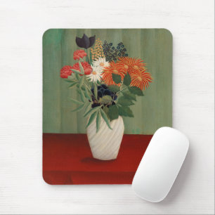 Vintage Henri Rousseau Sage Green Floral Art Print Mouse Pad