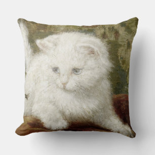 Vintage Henriette Ronner-Knip Curiousity Throw Pillow