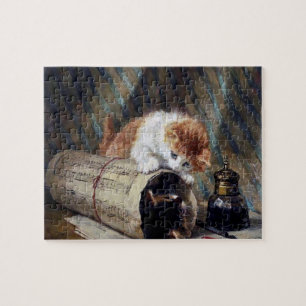 Vintage Henriette Ronner-Knip Two Kittens Painting Jigsaw Puzzle