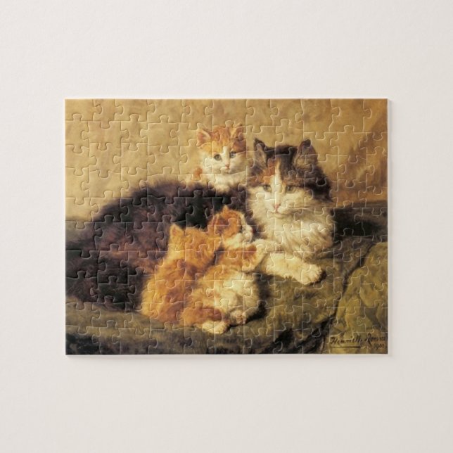 Vintage Henriëtte Ronner Knip's Cats Painting Jigsaw Puzzle (Horizontal)