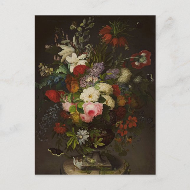Vintage Henryka Beyer Flowers Postcard (Front)