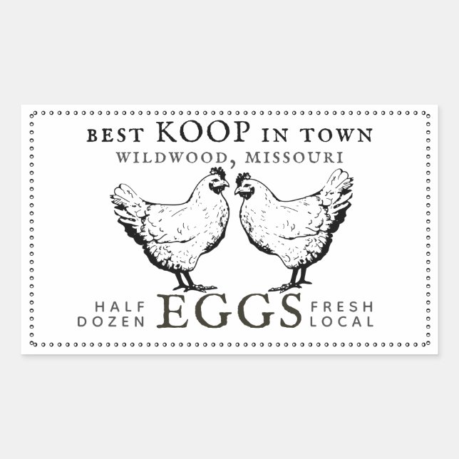VINTAGE HENS FRESH LOCAL EGG LABEL (Front)