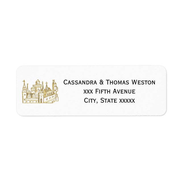 Vintage Heraldic Castle #2 Crest Faux Gold (Front)