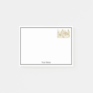 Vintage Heraldic Castle #2 Crest Faux Gold Post-it Notes