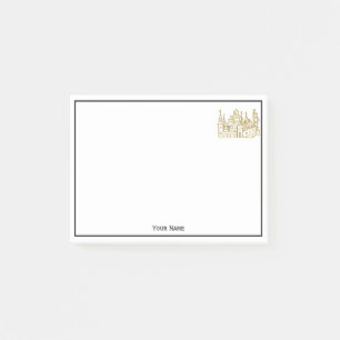 Vintage Heraldic Castle #2 Crest Faux Gold Post-it Notes