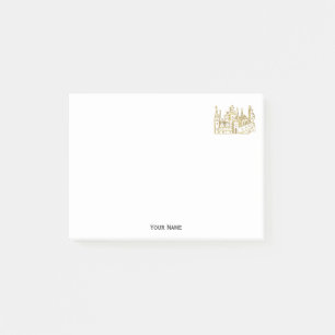 Vintage Heraldic Castle #2 Crest Faux Gold Post-it Notes