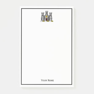 Vintage Heraldic Castle Emblem Coat of Arms Crest Post-it Notes