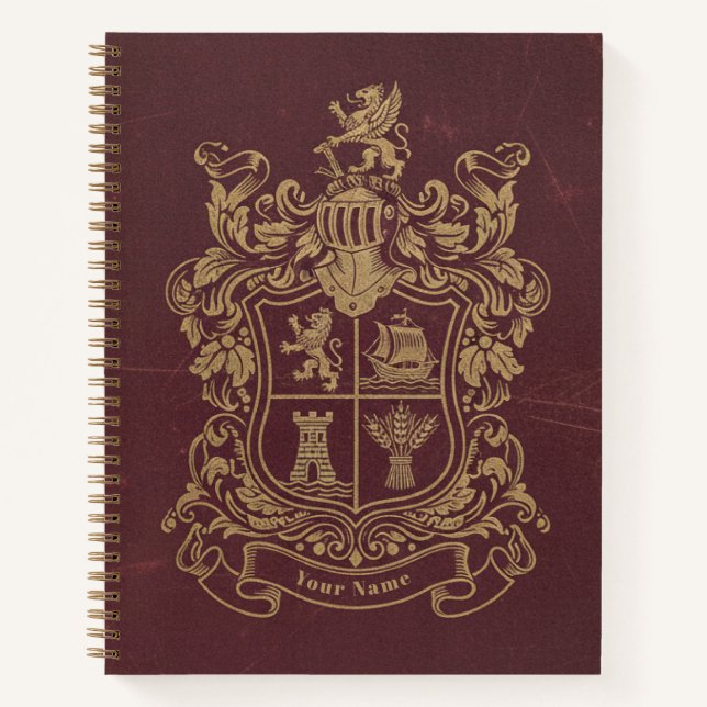 Vintage Heraldic Crest & Noble Shield Journal (Devant)