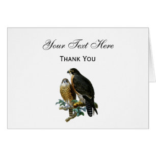 Vintage Heraldic Falcons With Hand Crest Emblem
