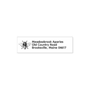 Vintage Heraldic Honey Bee Return Address  Self-inking Stamp