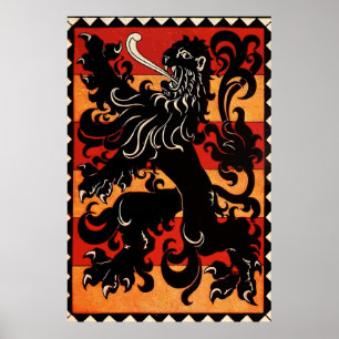 Vintage Heraldic Lion (Belgium) Poster