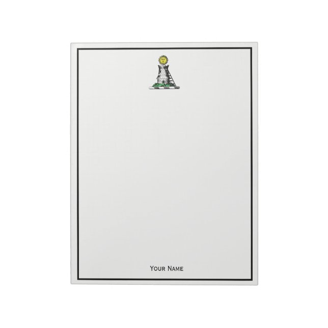 Vintage Heraldic Medieval Castle Emblem Crest Notepad (Rotated)