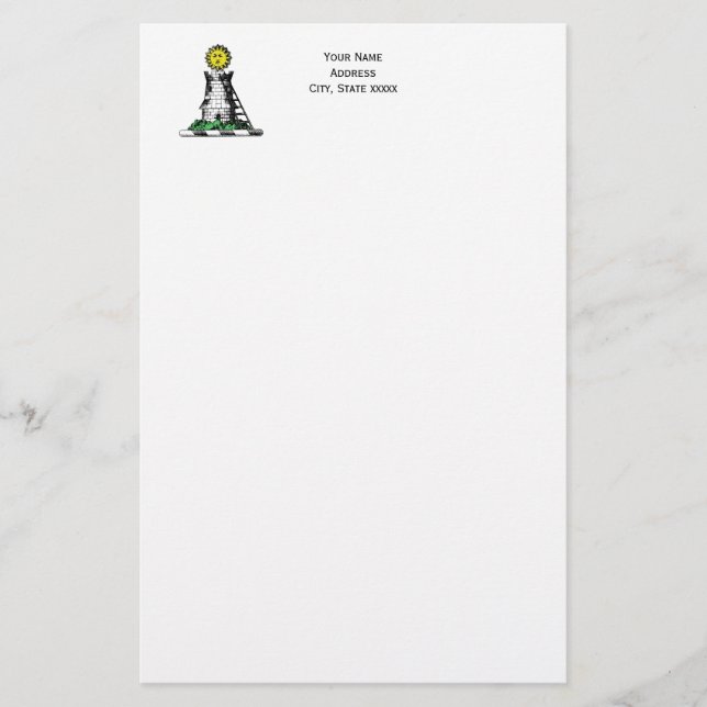 Vintage Heraldic Medieval Castle Emblem Crest Stationery (Front)