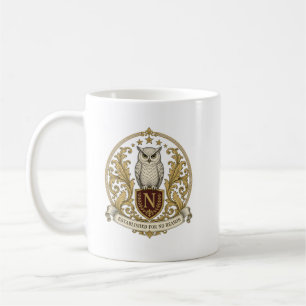 Vintage Heraldic Owl Crest Coffee Mug