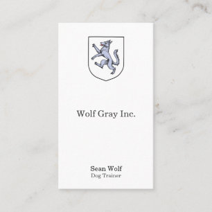 Vintage Heraldic Rampant Wolf Illustration Appointment Card