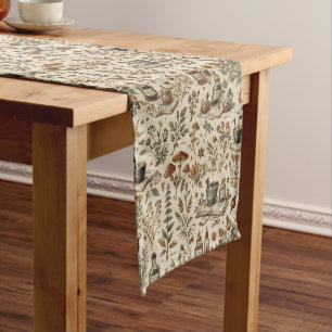 Vintage Herbal Apothecary Botanical Short Table Runner