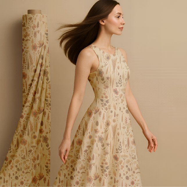 Vintage Herbarium Pressed Flower Botanical Fabric (Vintage Herbarium Pressed Flower Botanical Fabric)