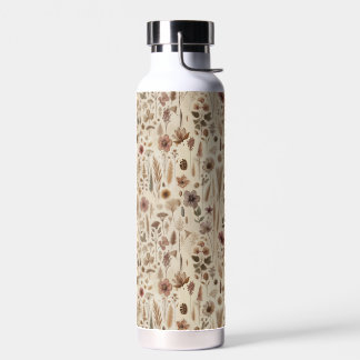 Vintage Herbarium Pressed Flower Botanical Water  Bottle
