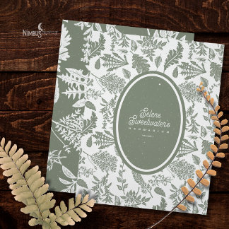 Vintage Herbarium Sage Green Custom Title Page