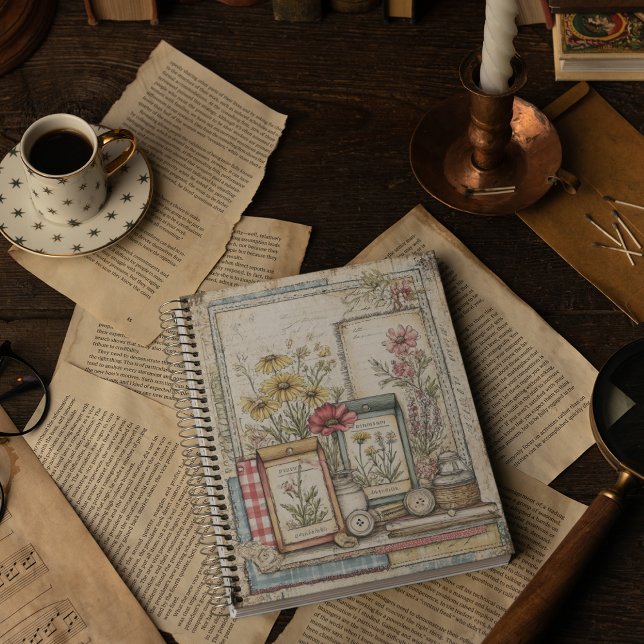  Vintage Herbs and Spices Farm Pattern  Notebook (Creator Uploaded)