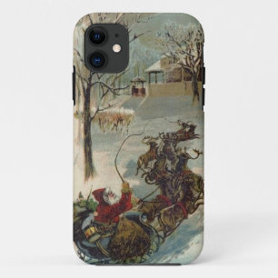 Vintage Here Comes Santa Claus iPhone 11 Case