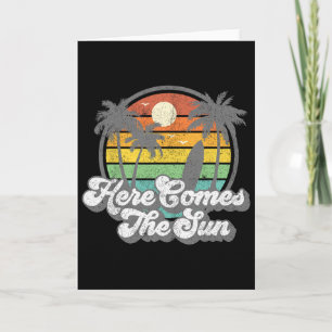 Vintage Here Comes The Sun Beach Surfing Retro 70s Card