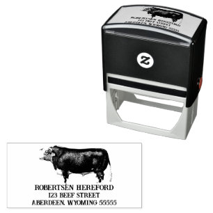 Vintage Hereford Bull Self-inking Stamp