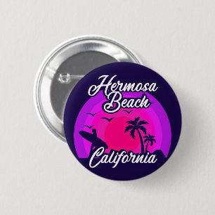 Vintage Hermosa Beach California 2 Inch Round Button