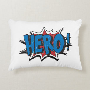 Vintage Hero Art Graphic Super Heroes Art Accent Pillow