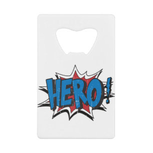 Vintage Hero Art Graphic Super Heroes Art Credit Card Bottle Opener