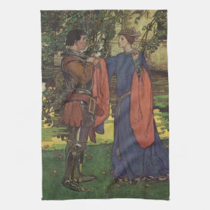 Vintage Hero Prince Knight Shining Armour Princess Kitchen Towel