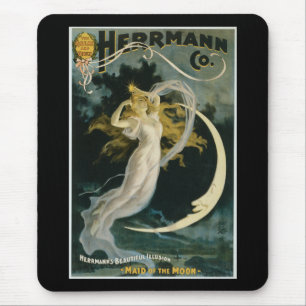 Vintage Herrmann Maid of the Moon Poster Mouse Pad