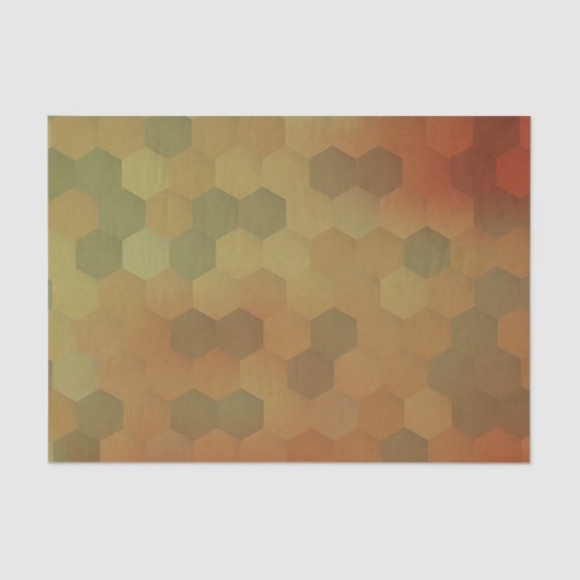 Vintage hexagon honeycomb pattern tissue paper (Front)