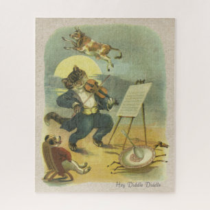 Vintage Hey Diddle Diddle Nursery Rhyme Restored Jigsaw Puzzle