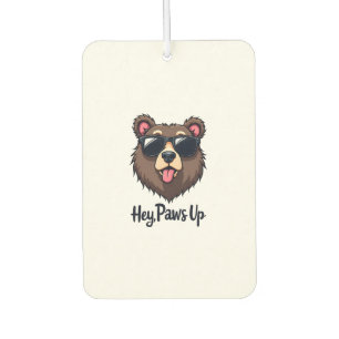 Vintage Hey Paws Up Bear with Sunglasses Funny Dog Air Freshener