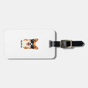 Vintage Hey, Paws Up Corgi with Sunglasses Cute Do Luggage Tag