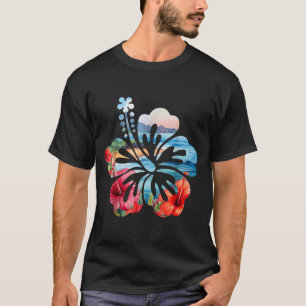 Vintage Hibiscus Flower Beach Summer Aloha T-Shirt