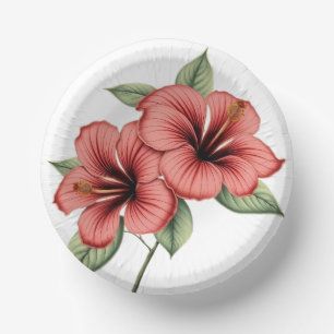 Vintage Hibiscus Paper Plate