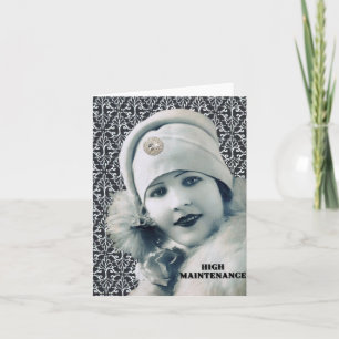 Vintage High Maintenance lady-notecard Card